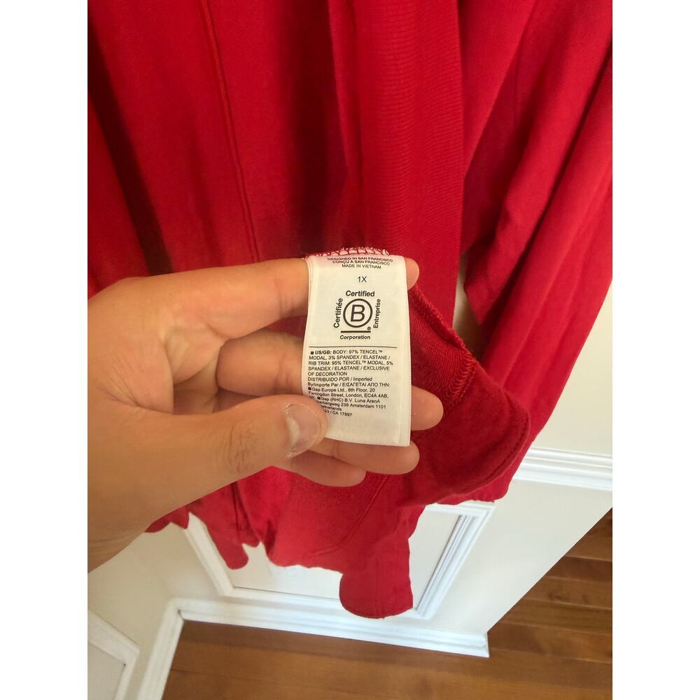 Athleta Pranayama Red Wrap Cardigan Athlesuire Activewear Loungewear- Size 1X - Picture 5 of 8